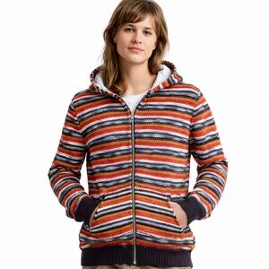 ÊTRE Striped Zip-Up Sweater